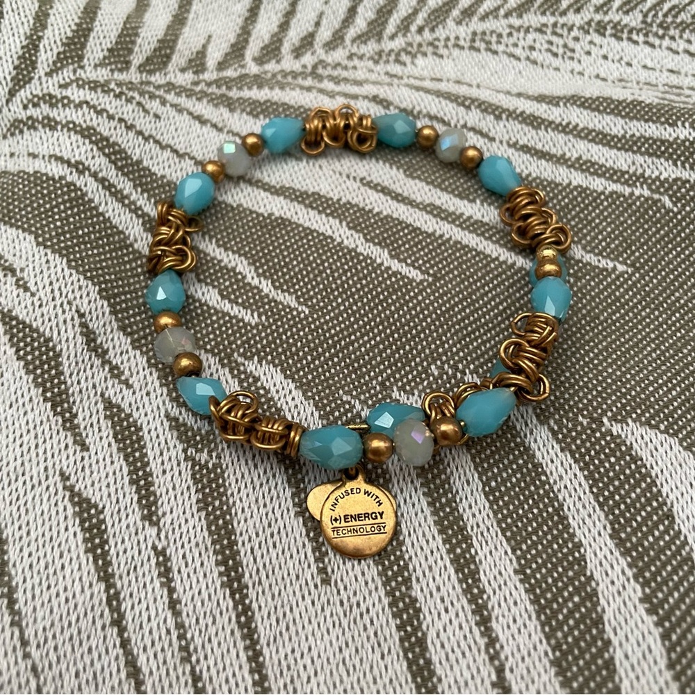Alex and Ani Aqua Blue Wired Wrap Bracelet